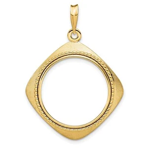 1986-Now $10 1/4 oz American Eagle Screw Top Square Coin Bezel in 14k Gold - Picture 1 of 7