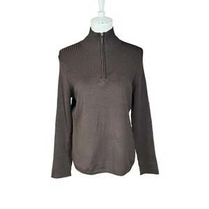 Chicos braun Seidenmischung Cassidy 1/4 Reißverschluss hochgeschlossen Pullover Oberteil Gr. 3 L - Bild 1 von 11