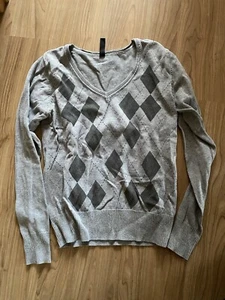 Pullover hellgrau M "Colours of the World" Rautenmuster - Bild 1 von 3