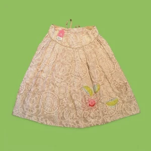 OILILY JEANS WEAR "Telba" NWT $268 beige linen mandala cargo midi skirt 34 L 3I - Picture 1 of 18