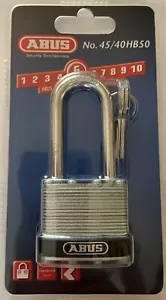 ABUS 45/40 Laminated Padlock - 50mm Long Shackle - Bild 1 von 1