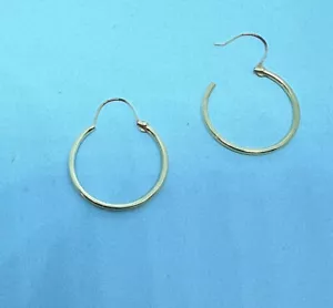 14 Karat Gelbgold Ohrringe Reifen rund 18 mm Rohre 1,2 mm - Bild 1 von 5