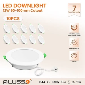 10Pack 12W 90mm Cutout LED Downlight Tri-color Dimmable with AU Plug LED Driver - Picture 1 of 13
