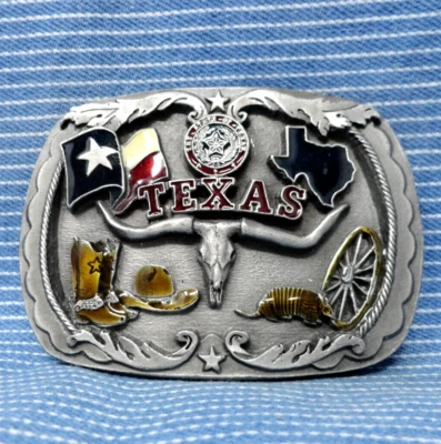 Техас ремень пряжка флаг ботинки шляпа броненосец Longhorn винтажный 90-х BOA .TWY838 - Изображение 1 из 4