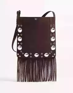 VALENTINO GARAVANI_  AUTHENTIC - NELLCÔTE SUEDE SHOULDER BAG WITH FRINGES - Picture 1 of 6