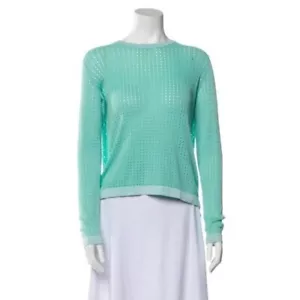 Rag & Bone Arianna Flyaway Back Aqua Perforated Pullover Women's Small - Picture 1 of 8