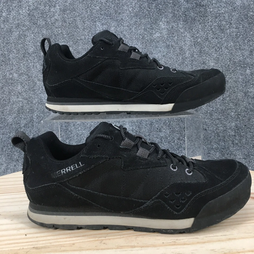 Merrell Zapatos Para Hombres 7 Jet Con Cordones Parte Superior Baja Tenis para Caminar J92797 Negro Gamuza Foto 1 de 4