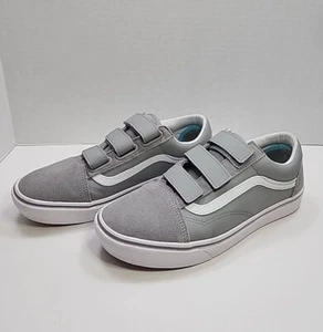 VANS KIDS OLD SKOOL V Gray/White Leather/Suede Kids US Size 3 - Picture 1 of 3