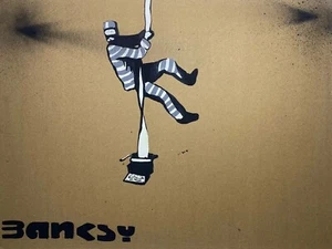BANKSY CoA Handmade Painting Original Drawing Signed Vintage - Picture 1 of 5