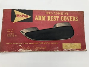 49-52 Desoto Dodge Plymouth Self-Adhesive Arm Rest Cover Pair Black 1881845 - Picture 1 of 2