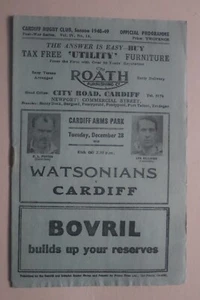 Cardiff v Watsonians 1948-1949 Rugby Union programme - Picture 1 of 3