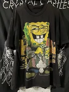 Vintage Y2K Gangster SpongeBob Shirt Gr. XL Rap Bling Tee Cartoon 2000 Coogi - Bild 1 von 4