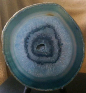 Polished Agate Geode Slice on Stand Natural Slab - Picture 1 of 5