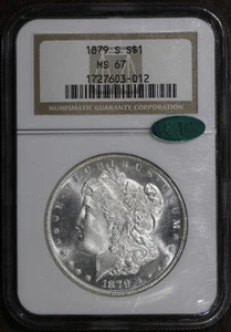1879-S (MS67 CAC) Morgan Silver Dollar $1 NGC - Prooflike Obverse - Picture 1 of 4
