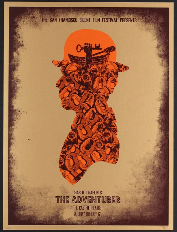 Charlie Chaplin Der Abenteurer Castro Theater 2012 Siebdruck Filmplakat s/n - Bild 1 von 1