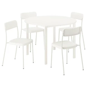 IKEA VIHALS White Dining Table & 4 Chairs 107cm Small Kitchen Set Home Furniture - Picture 1 of 6