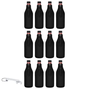 12 Pack Beer Bottle Cooler Sleeves Keep Drink Cold Zip-up Extra Thick Neopren... - Picture 1 of 5