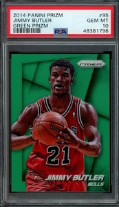 2014 Prizm #95 JIMMY BUTLER Green Prizm SP PSA 10 POP 4! Bulls - Picture 1 of 2