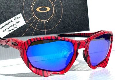 NUEVO Gafas de sol Oakley PLAZMA Red Tiger POLARIZADAS Galaxy Blue lente espejo 9019-12 Foto 1 de 4