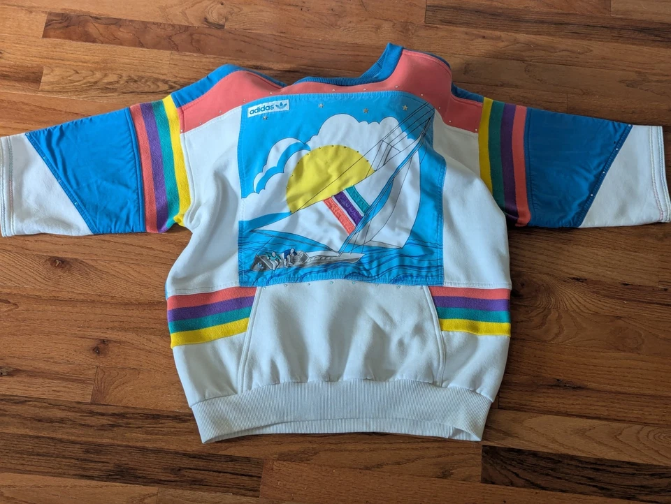 Sudadera de cuello redondo Adidas Regatta Sailing vintage de los años 80 ⛵ para hombre talla M - L 🎣 Foto 1 de 4