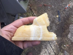 Grand Tour Ägyptische gebänderte Alabaster Sphinx Statue keine Reserve - Bild 1 von 7