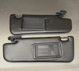 2012-2019 Fiat 500 Abarth Sun Visor Shade Set Black Vinyl Basic Mirror Pair Set - Picture 1 of 16
