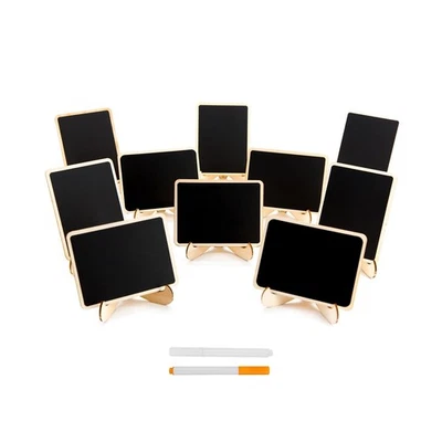 10 Pack Mini Chalkboards Signs with Easel Stand, Small Rectangle Chalkboards ... - Image 1 of 4