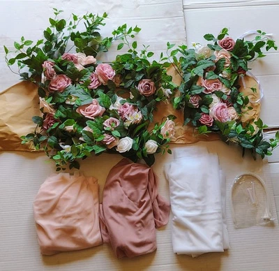 Wedding Arch Flowers with Drapes Kit (Pack of 5) - 2pcs Artificial Dusty Rose - Image 1 of 4