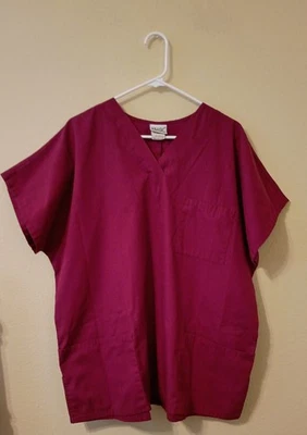 Blusa Médica Para Mujer XL Borgoña Simply Básica Manga Corta Foto 1 de 4
