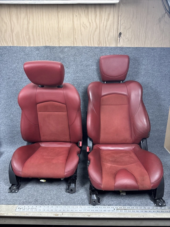 🔶11-15 Infiniti G37 Q60 IPL cupé asientos delanteros rojo OEM Foto 1 de 4
