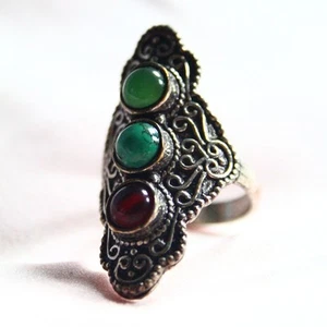 Anello in ottone tribù tibetana misura P1/2 - Foto 1 di 11