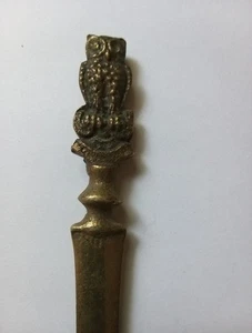 Apri lettere gufo in ottone vintage, 7 pollici, Inghilterra, figura gufo intero su 2 lati - Foto 1 di 10