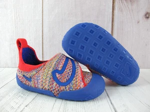 Zapato infantil Nike talla Swoosh Logo Flyknit azul/rojo FB3244-100 ~ 7C - Imagen 1 de 11
