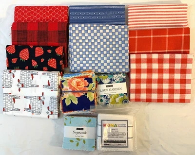 9 FARM FRESH Fat Quarters by Gingber for Moda &  4 plus Mini 2 1/2" Charm Packs - Image 1 of 4