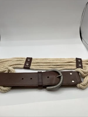 Cinturón de cuero Gap Jeans para mujer cuerda talla XL algodón trenzado ancho náutico boho Y2K Foto 1 de 4