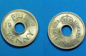 Fiji 1 Penny Coin 1936 Lustrous High Grade, Edward VIII, KM-6, 26mm,Combined S/H - Bild 1 von 3