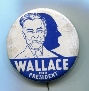 Henry Wallace Pulsante Pinback, Ombra di FDR - Foto 1 di 3