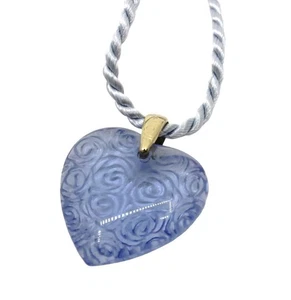 Collar Colgante Corazón Azul Lalique Cristal Elegante Moda Accesorios D855 - Imagen 1 de 8