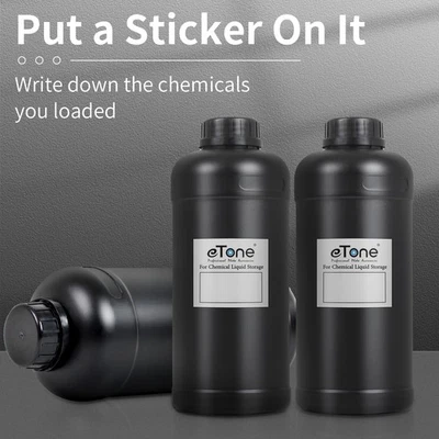 3 botellas de almacenamiento de productos químicos para cuarto oscuro de 1 L de plástico para desarrollo de negativos de película en blanco y negro Foto 1 de 4