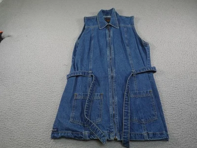 Chaleco vaquero vintage para mujer medio azul con cinturón tareas granero campo cottagecore largo Foto 1 de 4