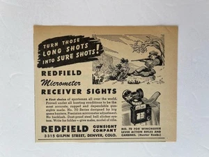 Vintage 1946 Print Ad Redfield Micrometer Receiver Sights Advertisement - Picture 1 of 2