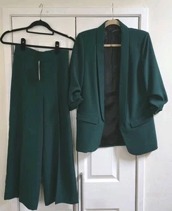 ZARA Suit - Blazer & Cropped Wide Leg Trousers, S. Trousers -BNWT/Jacket New-NT - Picture 1 of 5
