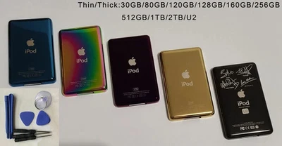 IPod Classic 6/7th Video 5/5.5th back Housing Cover Case Thin/Thick -- 6 Colors - Image 1 of 4