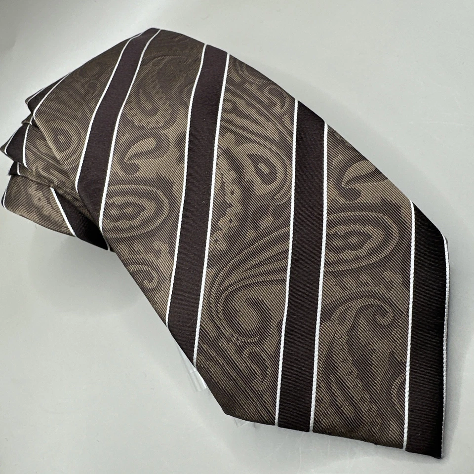 "Corbata Donald J Trump Signature Collection 100 % seda L marrón estampado cachemir 59""" Foto 1 de 4