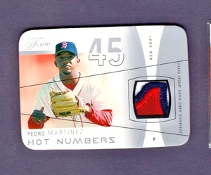 2004 FLAIR HOT NUMBERS DIE CUT SILVER 3 COLOR PATCH HN-PM PEDRO MARTINEZ #05/05 - Picture 1 of 2