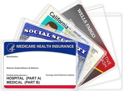 Прочный прозрачный ПВХ карты держатель рукава - 6 упаковки для Medicare и кредитных карт - Изображение 1 из 4