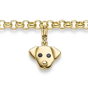 Einhänger Hund Hundkopf Anhänger Charm 585 Gold Gelbgold glänzend 12,5x20,5mm - Bild 1 von 3