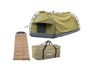 Kings Deluxe Single Swag + Deluxe Single Swag Canvas Bag + Sleeping Bag - Left - Picture 1 of 12