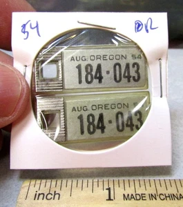 1954 Oregon par de 184 043 DAV mini placa de matrícula llavero discapacitado am veterinario - Imagen 1 de 2