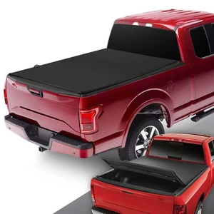 For 2004-2014 Ford F150 Fleetside 6.5 Ft Bed Soft Folding Tri-Fold Tonneau Cover - Picture 1 of 12